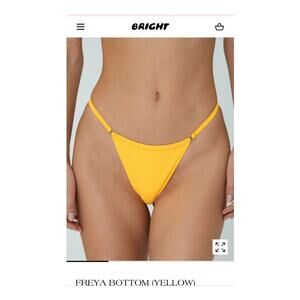 NWT Bright Swimwear Freya Yellow Thong Bottom - L